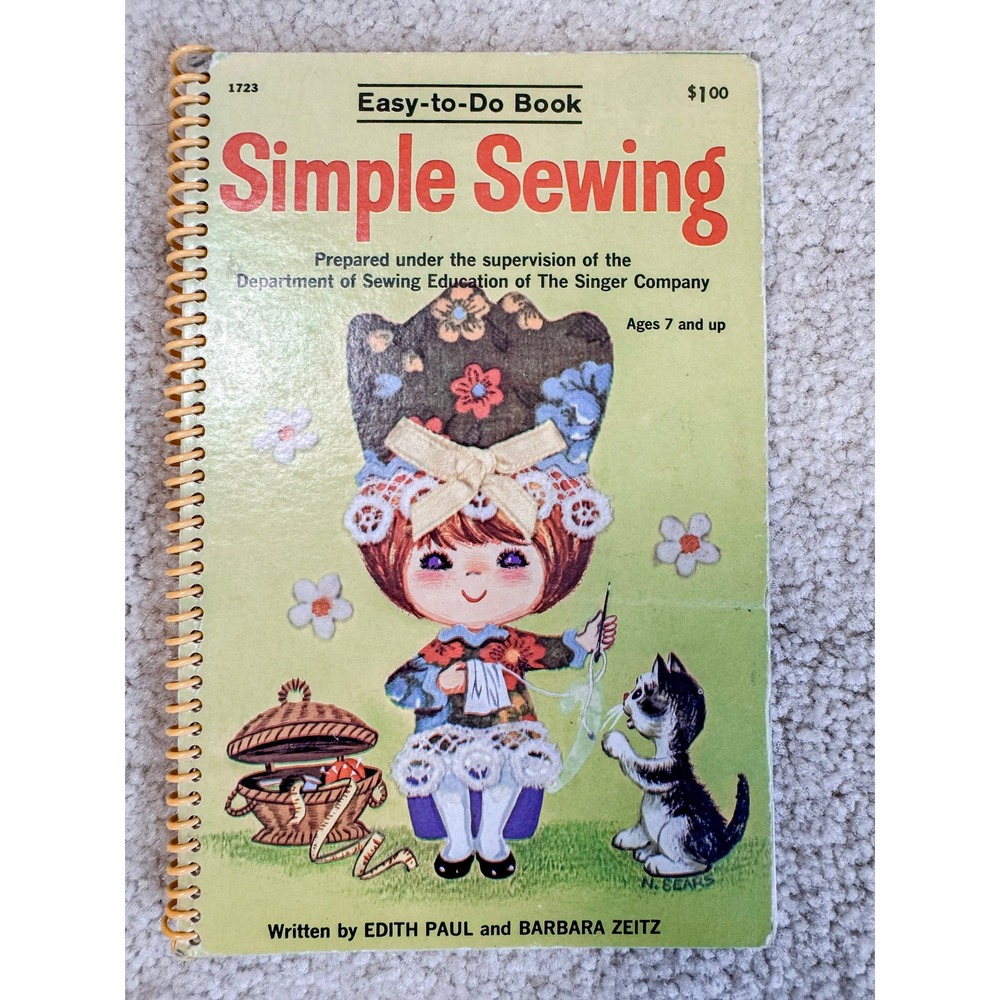 Vintage Singer Simple Sewing Book 1969 Easy-To-Do Spiral Craft Instruction